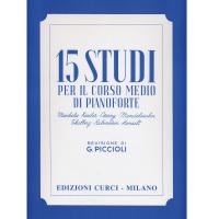 Piccioli 15 Studi per il corso medio di pianoforte - Edizioni Curci Milano 