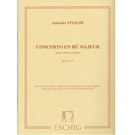 Vivaldi Concerto en re majeur Opus 3 n 9 pour violon et piano - Eschig