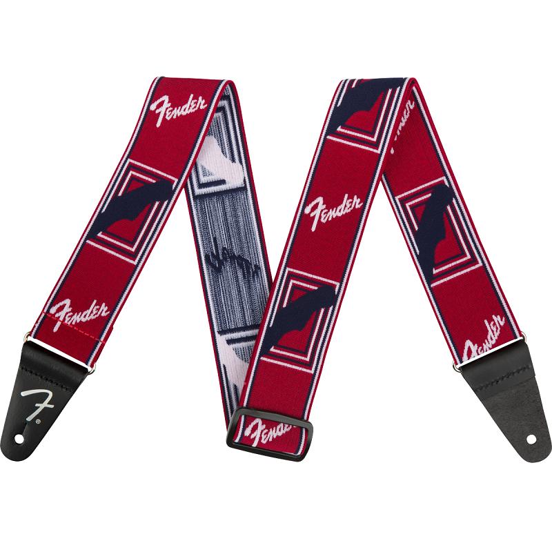 Fender WeighLess Monogram Strap, Red/White/Blue 2