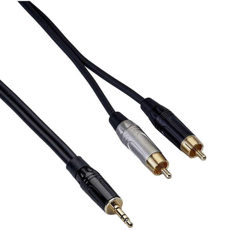 Bespeco RKYMSR150 Cavo interlink – jack stereo Ø 3,5 mm – 2 x RCA Rock It series