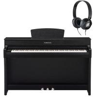 Yamaha CLP735 Black con Cuffie Yamaha Pianoforte Digitale