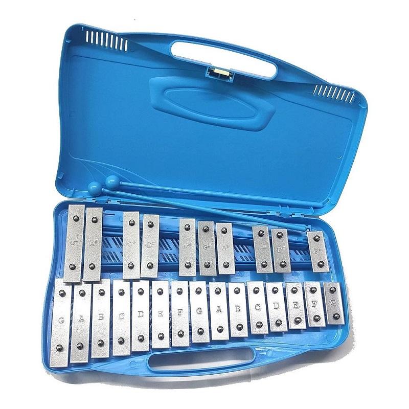 Alysee MT25-CR-BL Blue Glockenspiel Metallofono Cromatico 25 Note