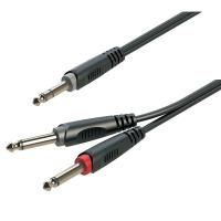 Soundsation JJJ-15BK Cavo adattatore a Y 6.3mm Jack maschio STEREO - 2x6.3mm Jack maschio MONO / 1.5mt