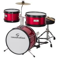 Soundsation JDK313-MR Batteria acustica per bambini da 3 fusti completa rossa