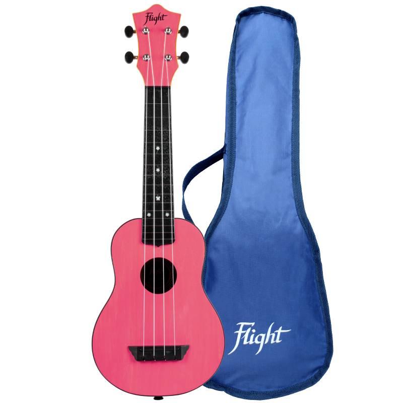 Flight TUS35 Pink Travel Ukulele Soprano con Borsa